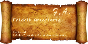 Fridrik Antonietta névjegykártya